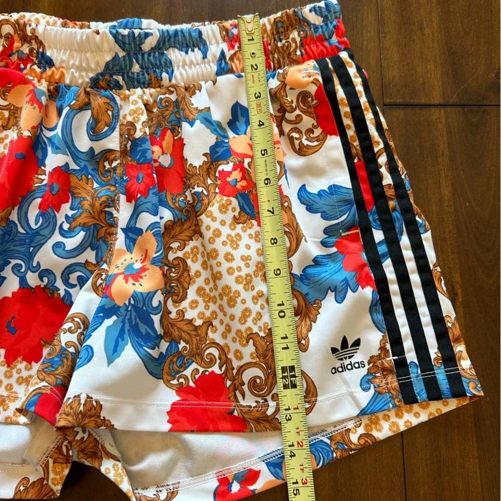 adidas Women's Athletic Shorts - Red, Blue, Brown Floral - Picture 10 of 10